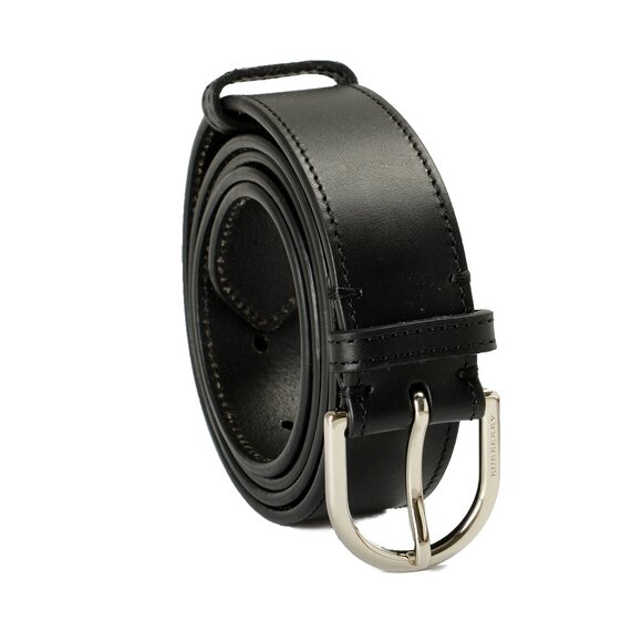 Burberry Black Solid Leather Belt sz L